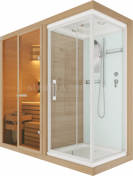 Двухместная финская сауна Comfort  из кедра с Душевой кабиной